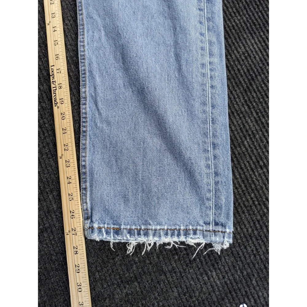 Levi's 505 Regular Fit Jeans Mens 38 Blue Denim Logo Straight Leg Mid Rise